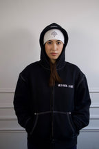 R2R FULL-ZIP HOODIE — BLACK
