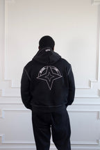 R2R FULL-ZIP HOODIE — BLACK