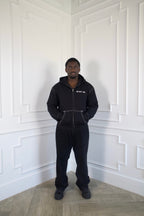 R2R FULL-ZIP HOODIE — BLACK