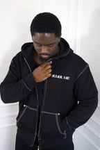 R2R FULL-ZIP HOODIE — BLACK