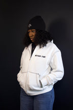R2R FULL-ZIP HOODIE — OFF-WHITE